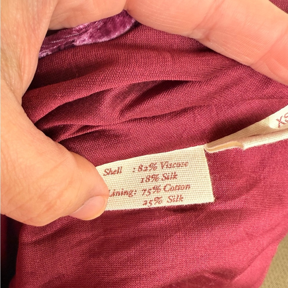 Alix of Bohemia Charlie Plum Velvet Wide-Leg Pants - Picture 10 of 11